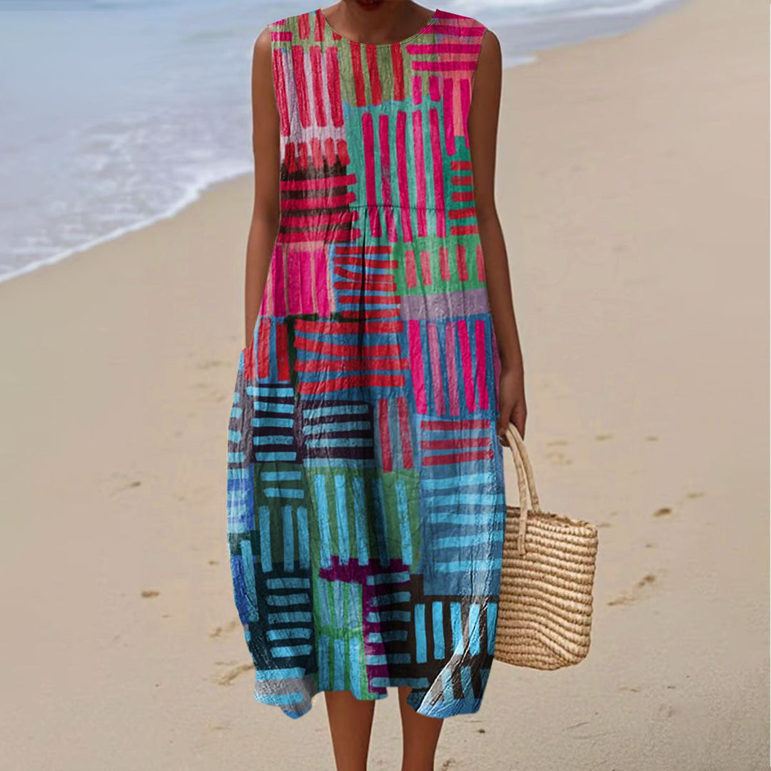 Colorblock Wrap Dress for Women