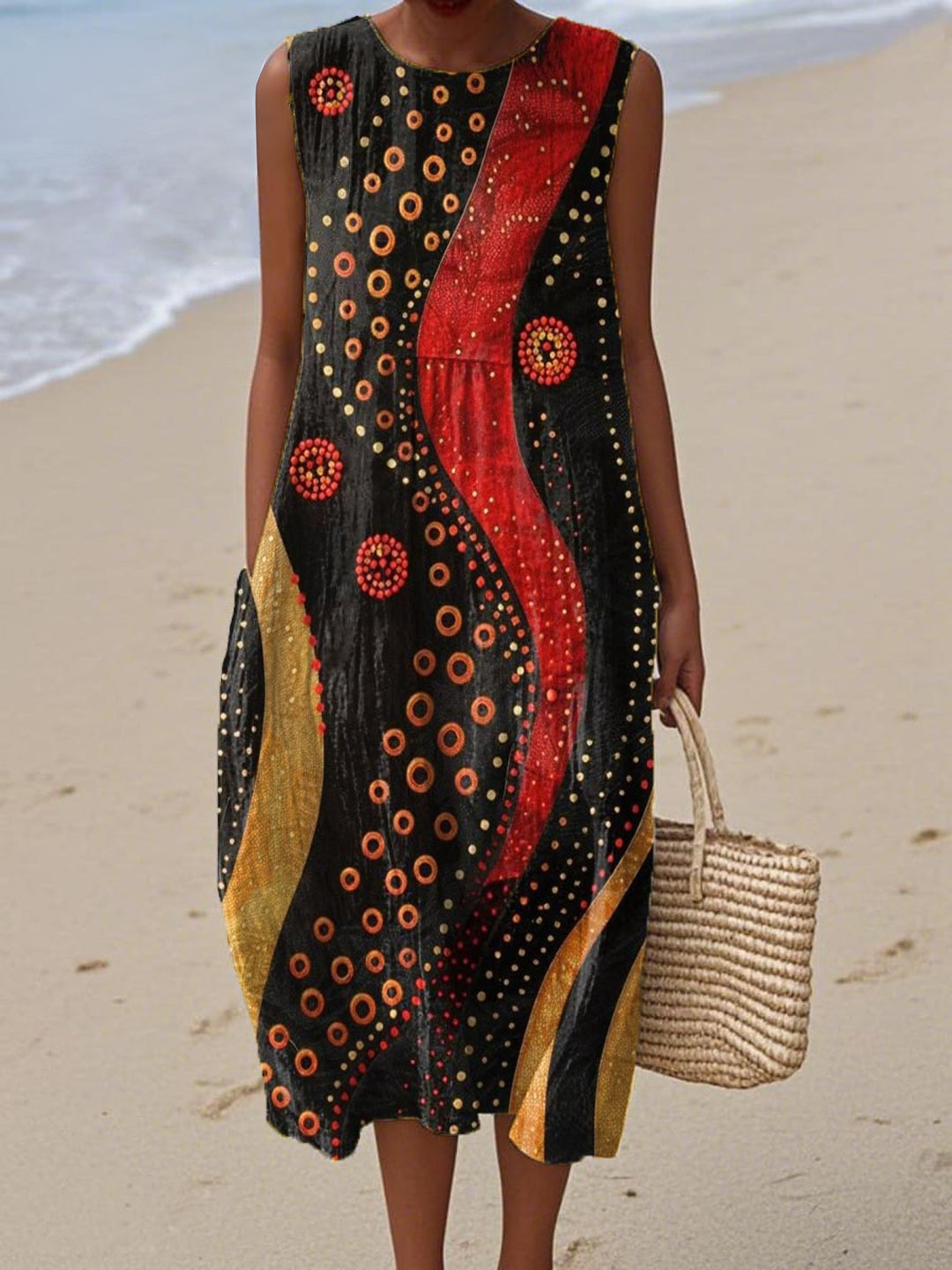 Wrap Dress with Abstract Print for Women